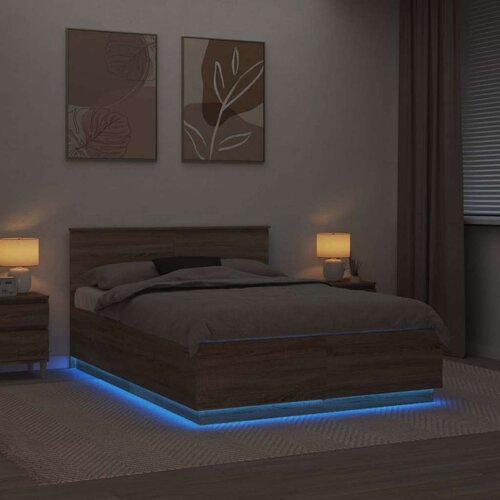  Okvir za krevet S LED lampica Sonoma hrast 140 x 200 cm - sonoma hrast 140 x 200 cm Slike