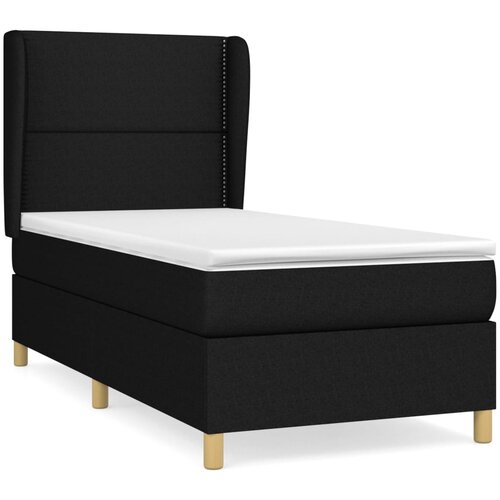 VidaXL Box spring postelja z vzmetnico črna 100x200 cm blago, (20724686) Slike