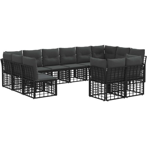  Set vanjskih sofa Crna i tamno siva Poliester Slike