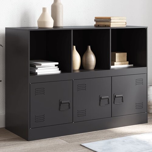 VidaXL Komoda črna 99x39x73 cm jeklo Slike
