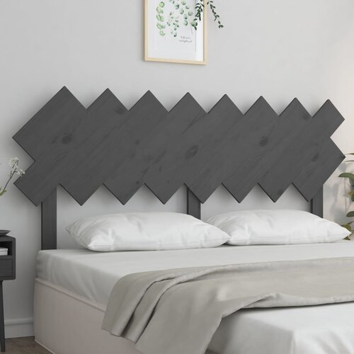 VidaXL Uzglavlje za krevet sivi 159,5x3x80,5 cm od masivne borovine Slike