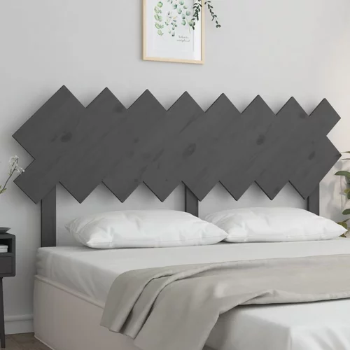 vidaXL Uzglavlje za krevet sivi 159,5x3x80,5 cm od masivne borovine