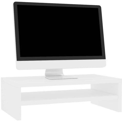  Stalak za monitor bijeli 42 x 24 x 13 cm konstruirano drvo Slike
