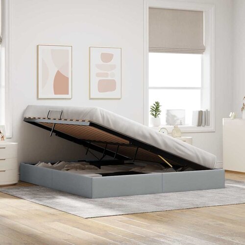  Krevet s od storage Svijetlo siva 180 x 200 cm tkanina Slike