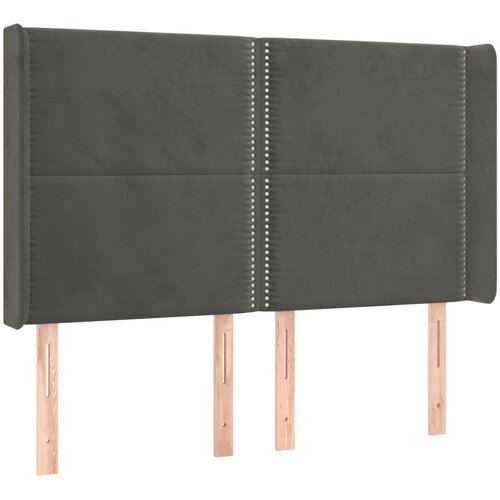 Maison Chic vzglavna omarica - nočna omarica - posteljna omarica z u&amp;scaron;esi temno sivo 147x16x118/128 cm žamet, (21710608) Slike
