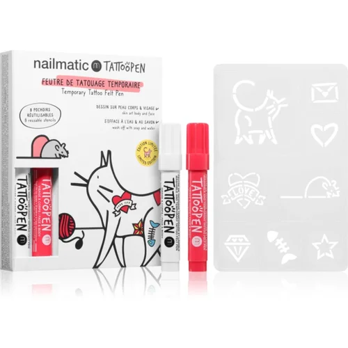 Nailmatic Temporary Tattoo Felt Pen set 3 y + The Cat(za otroke)