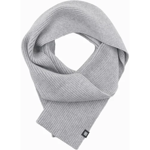 Ombre Men's monochrome ribbed knit scarf - grey