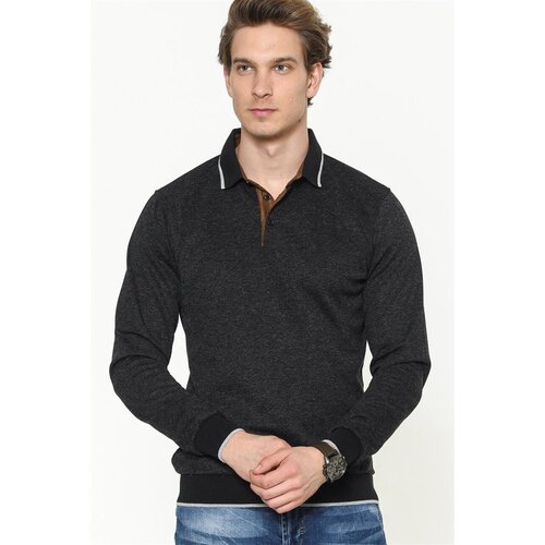 Dewberry 1038 MENS SWEATSHIRT-PLAIN BLACK Slike