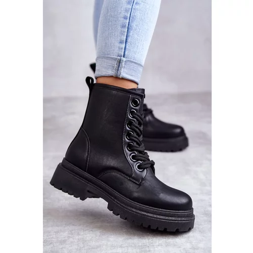 Kesi Women's Leather Boots Workers Light Black Denila