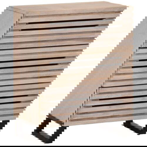 VidaXL Komoda bela 60x34x75 cm trden mangov les Slike