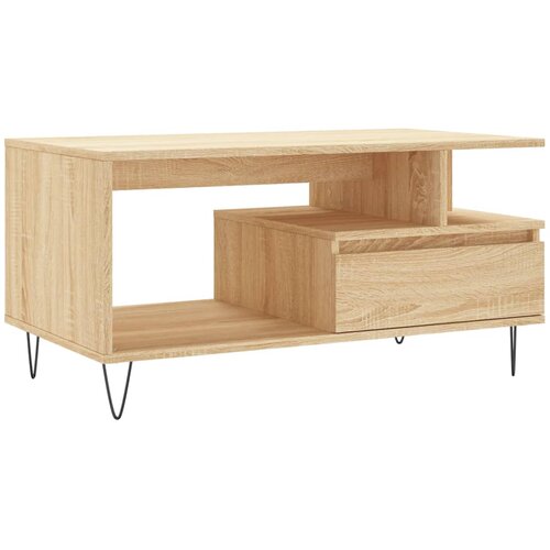 Maison Chic Klubska mizica - kavna mizica - Nizka mizica sonoma hrast 90x49x45 cm konstruiran les, (21752607) Slike