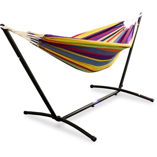 Shumee Močna vrtna viseča mreža na kovinskem okvirju 270x110cm do 120kg, (21214659) Cene