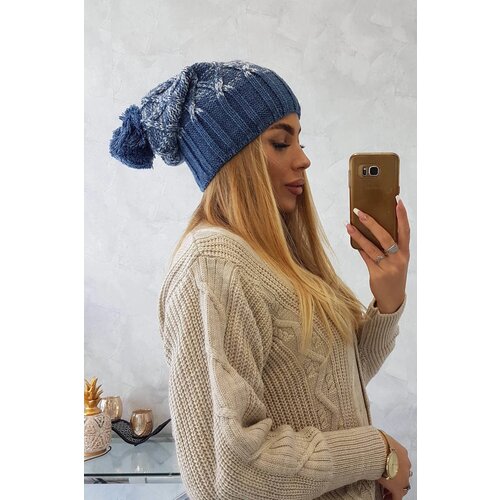 Kesi Cap with fleece Milano K203 navy blue melange+navy blue Slike