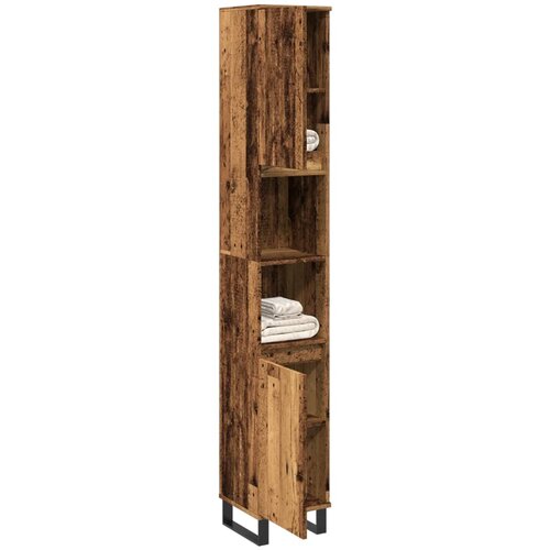 vidaXL Kopalniška omarica starinski les 30x30x190 cm inženirski les Cene