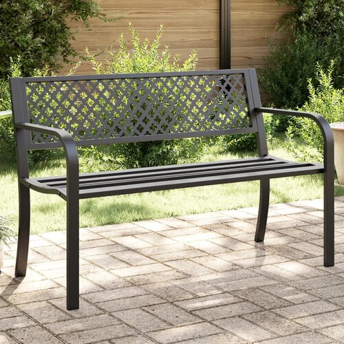 vidaXL Vrtna klop 119 cm črno jeklo Cene
