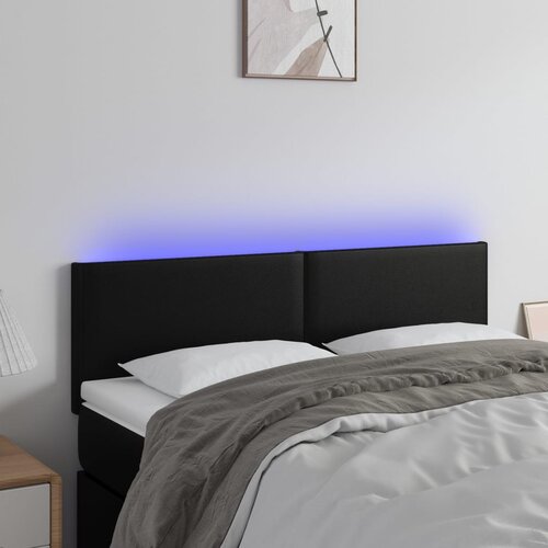 vidaXL LED uzglavlje crno 144 x 5 x 78/88 cm od umjetne kože Cijene