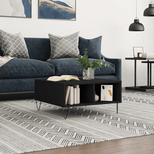  Stolić za kavu crni 60 x 60 x 30 cm od konstruiranog drva Slike