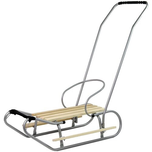 Metal Sled with Push Bar Backrest Silver Cijene