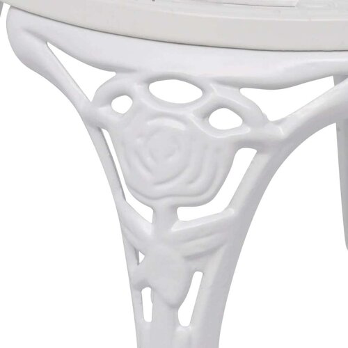 Bistro 3-dijelni bistro set od lijevanog aluminija bijeli Slike
