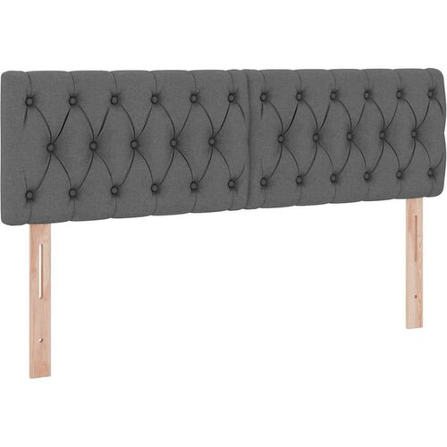  Krevet S LED lampica s pohranom Tamno siva 140 x 190 cm tkanina Slike
