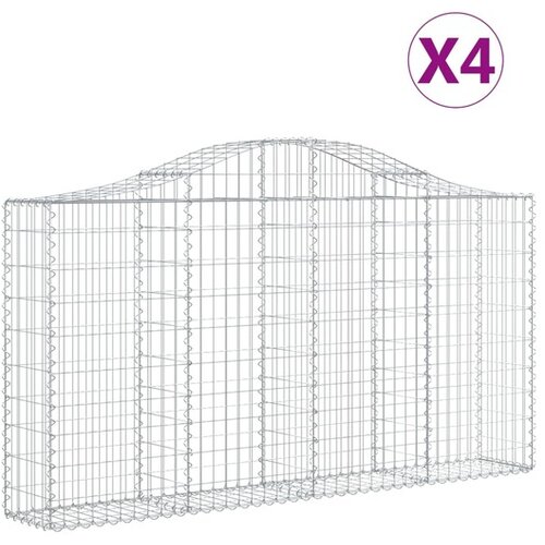  Lučne gabionske košare 4 kom 200x30x100/120cm pocinčano željezo Cene