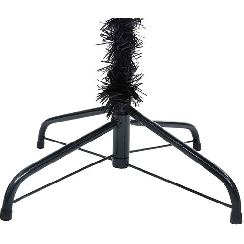  Umjetno osvijetljeno božićno drvce s kuglicama crno 180 cm PVC Slike