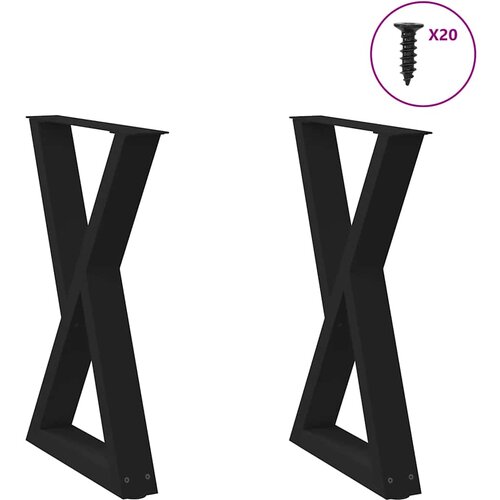 vidaXL Noge jedilne mize 2 kosa črne 50x(72-73,3) cm jeklo Cene
