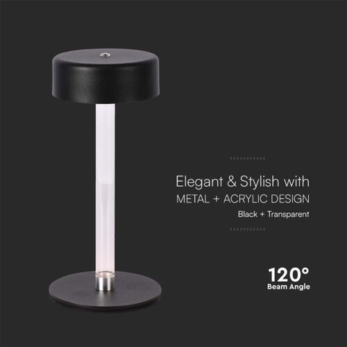  LED prigu&amp;scaron;iva punjiva stona lampa LED/3W/5V 3000-6000K crna Slike