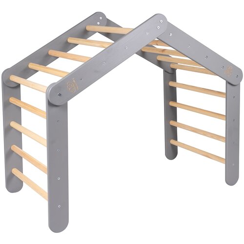 MeowBaby Trokut od sive borovine 61x112x94 cm Montessori - Cijene