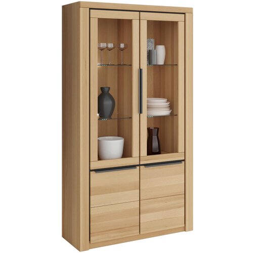 Livetastic VITRINA, v celoti masivno bukev barve bukve Cene