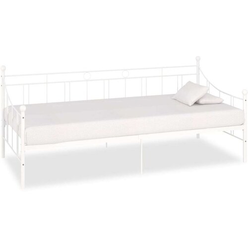 VidaXL Okvir za dnevni ležaj bijeli metalni 90 x 200 cm Slike