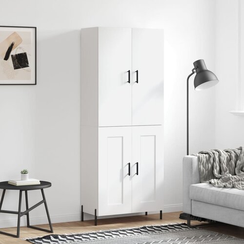 vidaXL Visoka omara bela 69,5x34x180 cm inženirski les Cene