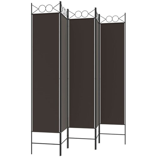  pregrada s 5 panela smeđa 200 x 200 cm od tkanine Slike