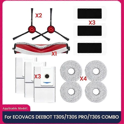 INORCO Nadomestni deli, primerni za robotski sesalnik T30S/T30S PRO/T30S COMBO Glavna stranska krtaa Filter Mop Vreka za prah A, (21982262) Slike