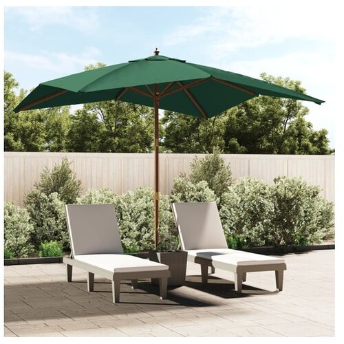  Vrtni suncobran s drvenim stupom zeleni 300 x 300 x 273 cm Cene