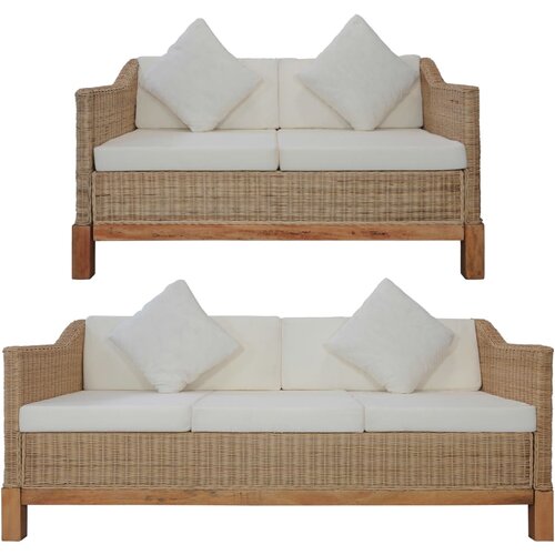 vidaXL 2-dijelni set sofa od prirodnog ratana s jastucima Cijene
