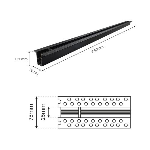  Ugradna &amp;scaron;ina MAGNETIC TRACK 1,5 m, bez električnog priključka, crna Slike