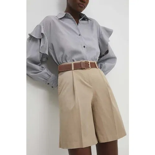 Answear Lab Kratke hlače za žene, boja: bež, bez uzorka, visoki struk