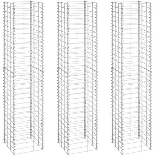 VidaXL gabionske povi&amp;scaron;ene gredice 3 kom 30 x 30 x 150 cm željezne Slike