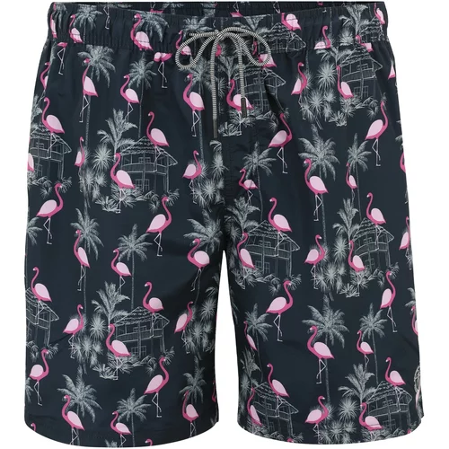 Jack & Jones Plus Kratke kopalne hlače 'FIJI' marine / roza / svetlo roza / bela