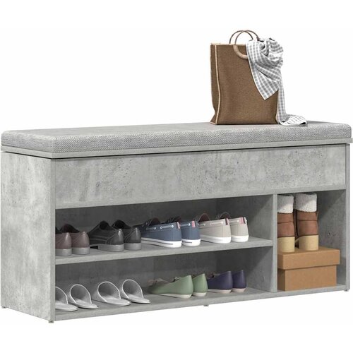 vidaXL Klupa za cipele boja betona 102x30,5x45 cm konstruirano drvo Cijene