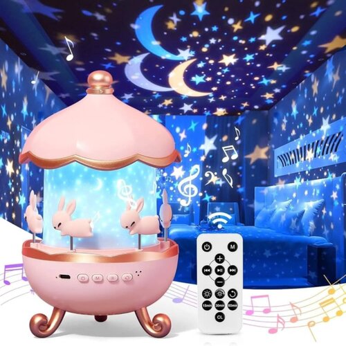 Meixi Projektor/ muzička kutija i noćna lampa sa 6 motiva Slike