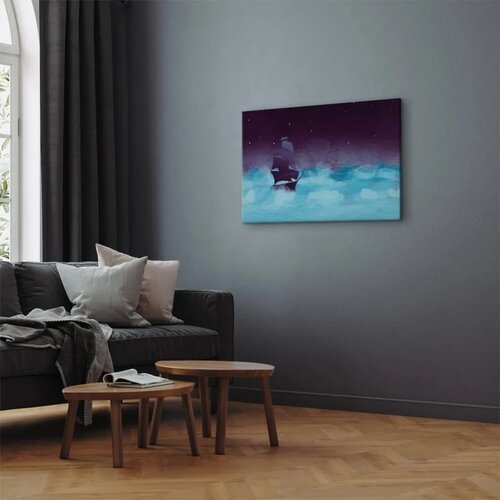  Slika - Night Waves (1 Part) Wide - Third Variant 30x20 Na talijanskom platnu Slike