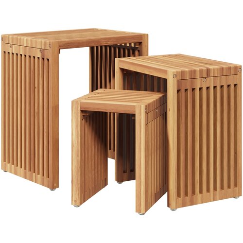 vidaXL Set od stolića 3 kom Solid Wood Tikovina Cijene