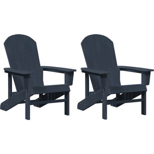 VidaXL Adirondack stolice 2 kom Tamnoplava 74x82x90 cm HDPE Slike