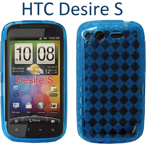  Gumijasti / gel etui Diamond za HTC Desire S - modri