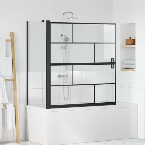 vidaXL Ekran za kadu i tu&scaron; Crna i prozirna 116 x 67 x 129.5 cm Cijene