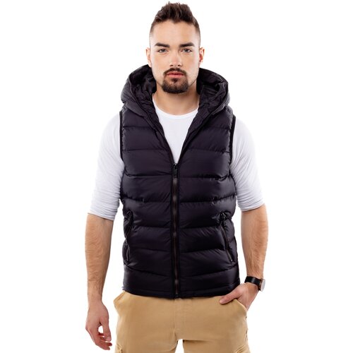 Glano Men's quilted vest - black Cene