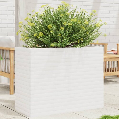 VidaXL Vrtna sadilica bijela 90x40x68 5 cm od masivne borovine Slike