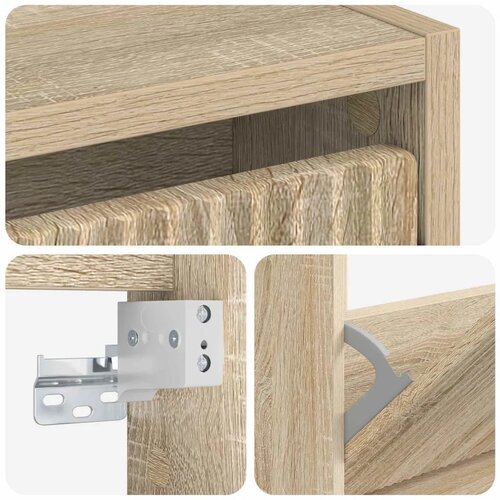  Ormar za cipele na zidu ARNHEM 71 x 17 x 86 cm Hrast sonoma - Hrast sonoma Slike
